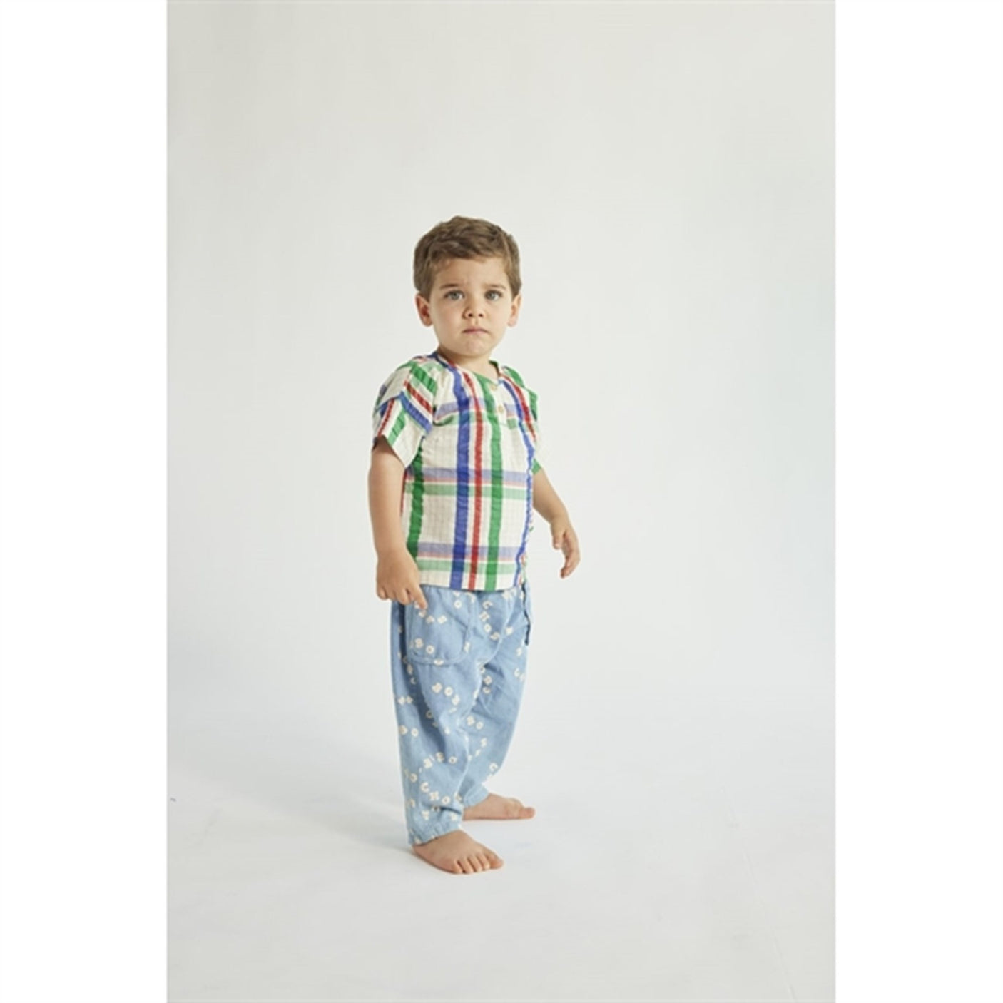 Bobo Choses Baby Madras Checks Woven Shirt Short Sleeve Multicolor