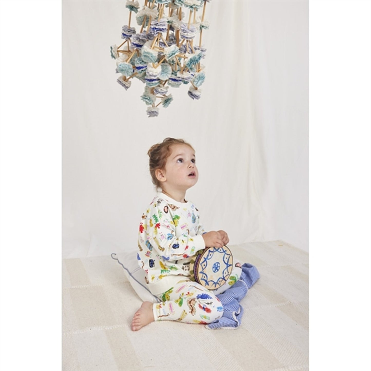 Bobo Choses Baby Funny Insects All Over Sweatshirt Round Neck Offwhite