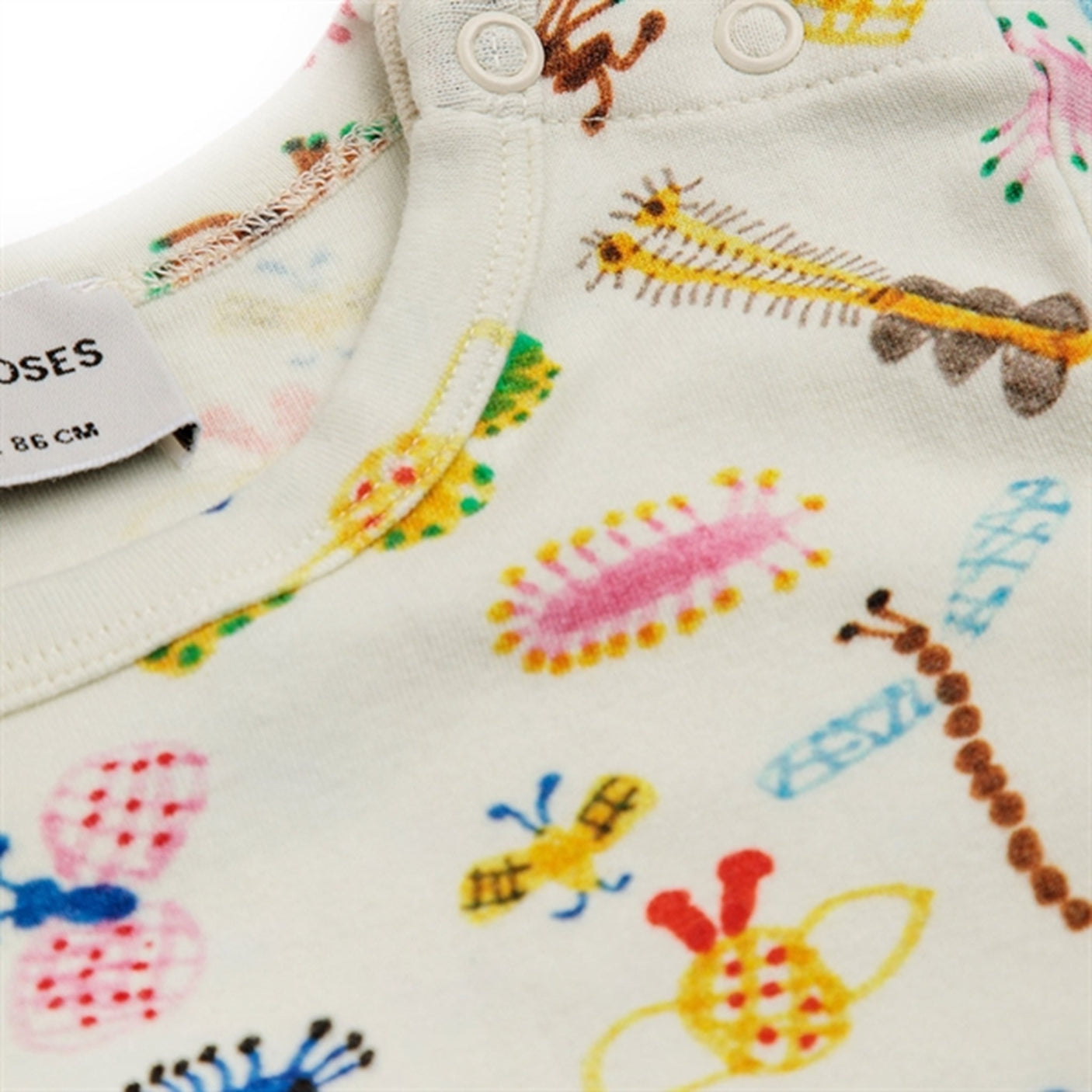 Bobo Choses Baby Funny Insects All Over Body Short Sleeve Offwhite