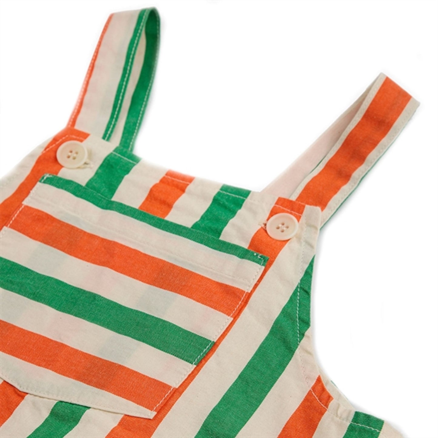 Bobo Choses Baby Vertical Stripes Woven Romper Offwhite