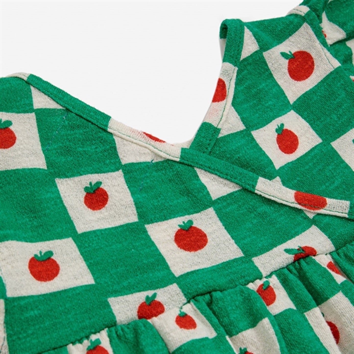 Bobo Choses Baby Tomato All Over Ruffle Dress Sleeveless Offwhite