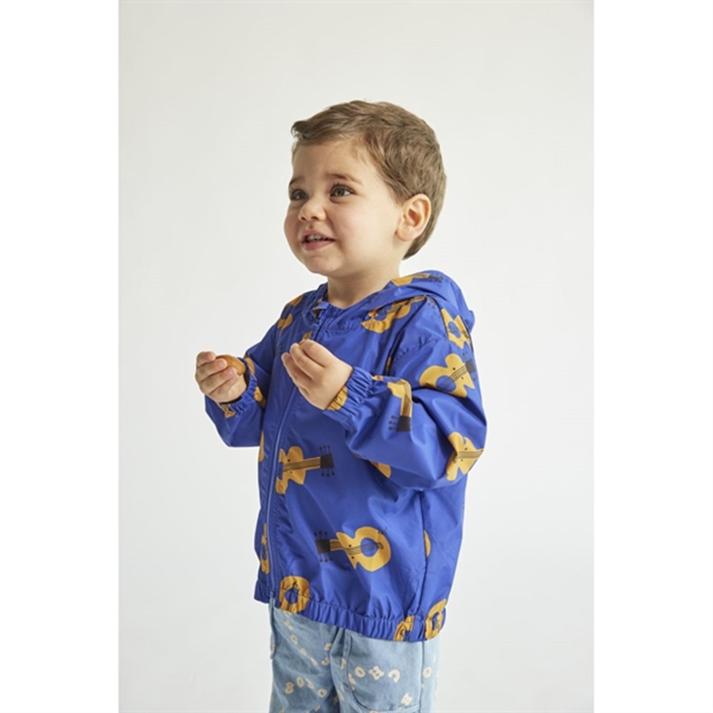 Bobo Choses Baby Acoustic Guitar All Over Jacket Wind Stopper Blue