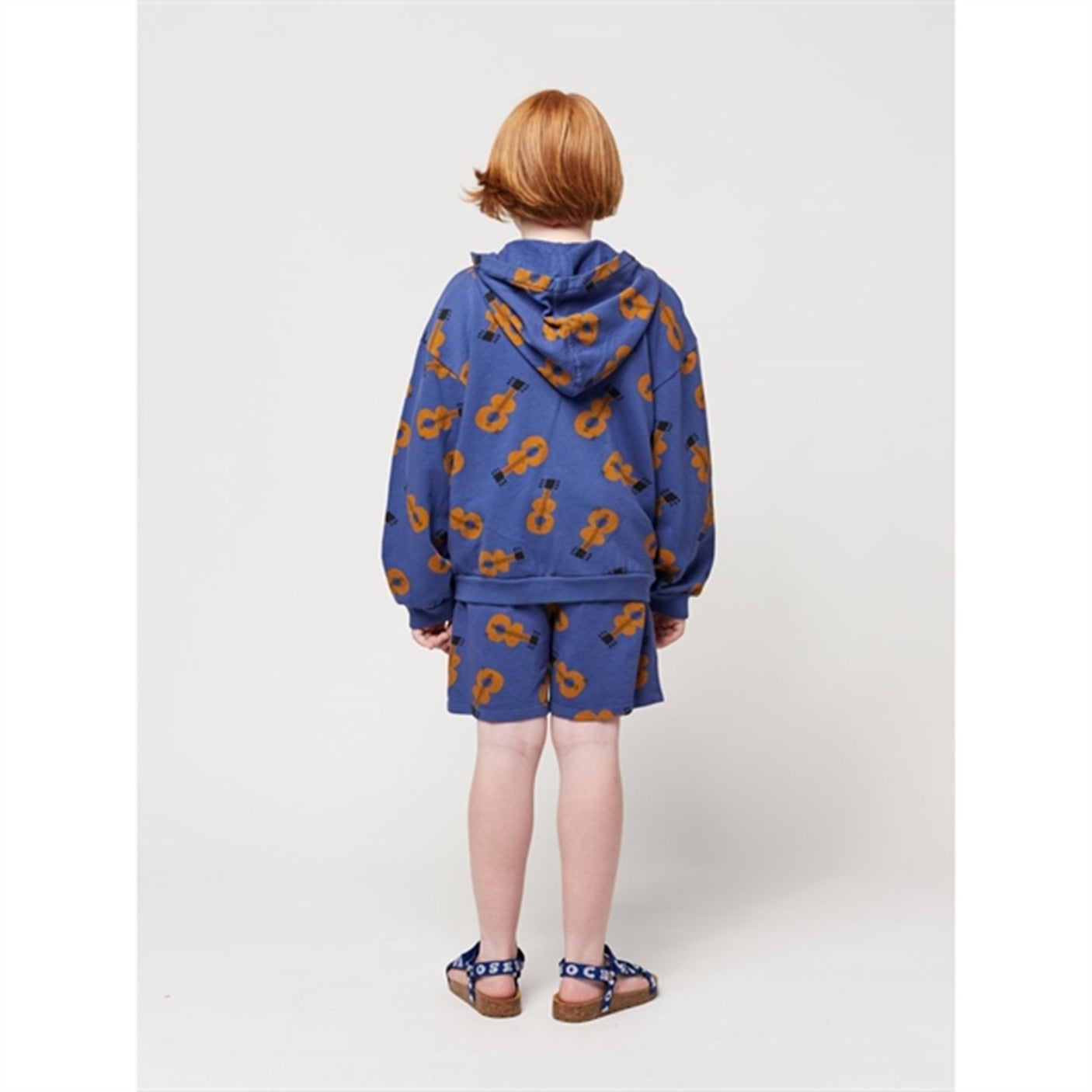 Bobo Choses Acoustic Guitar All Over Zipped Hoodie Navy Blue
