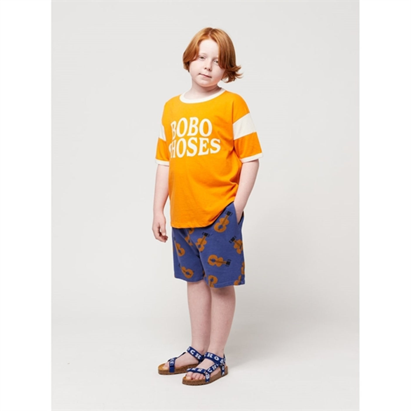 Bobo Choses Acoustic Guitar All Over Bermudashorts Navy Blue