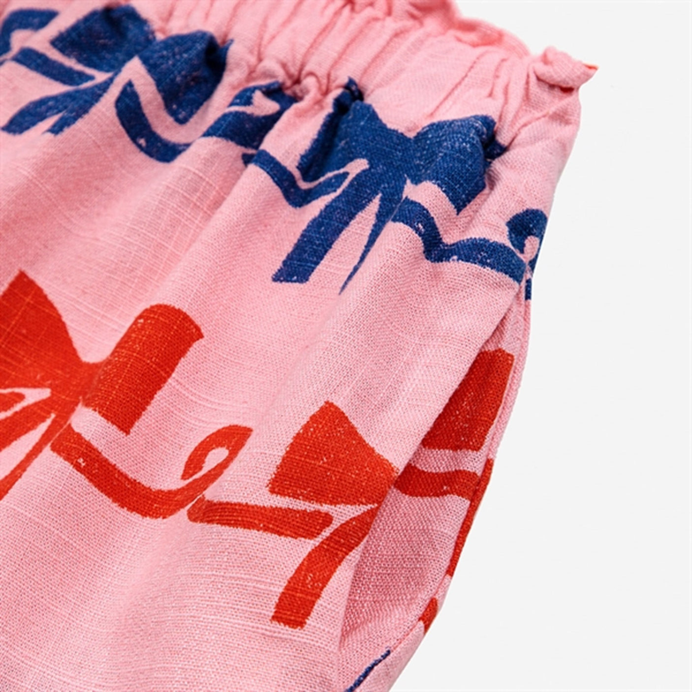 Bobo Choses Ribbon Bow All Over Woven Shorts Pink