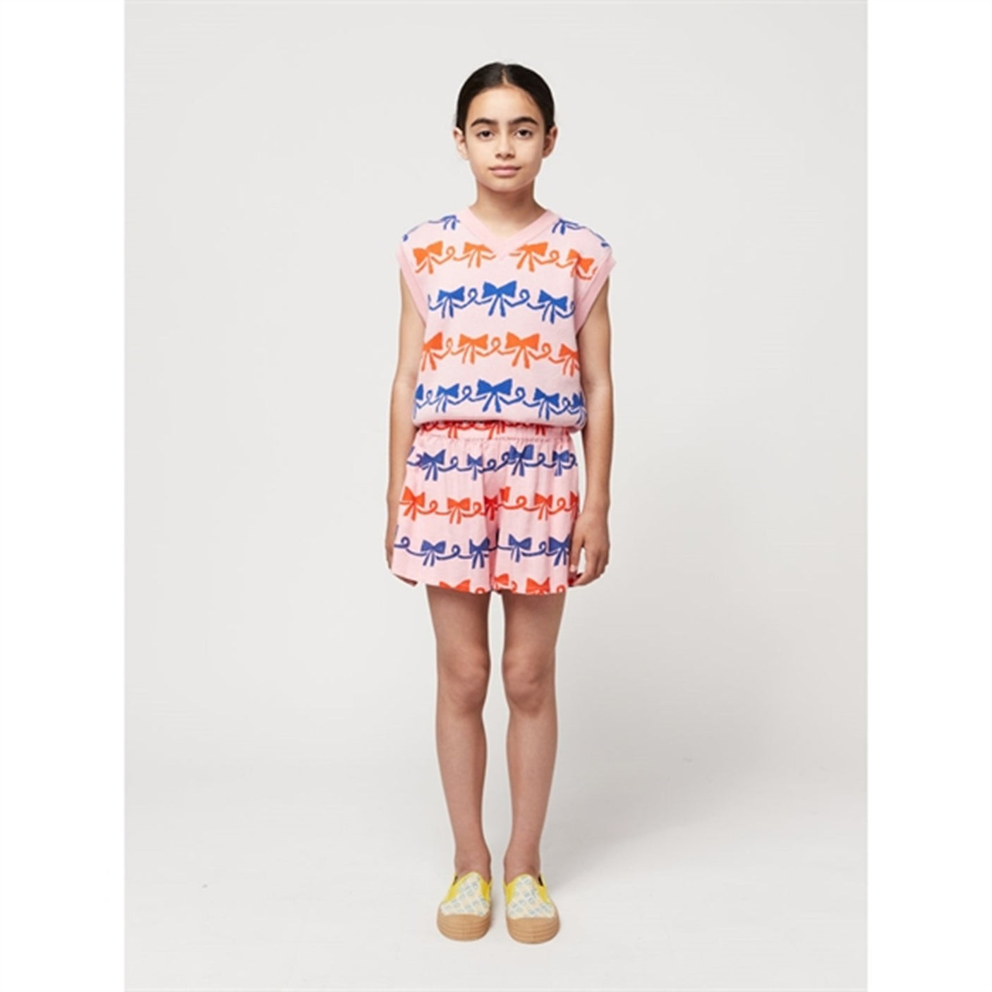 Bobo Choses Ribbon Bow All Over Woven Shorts Pink