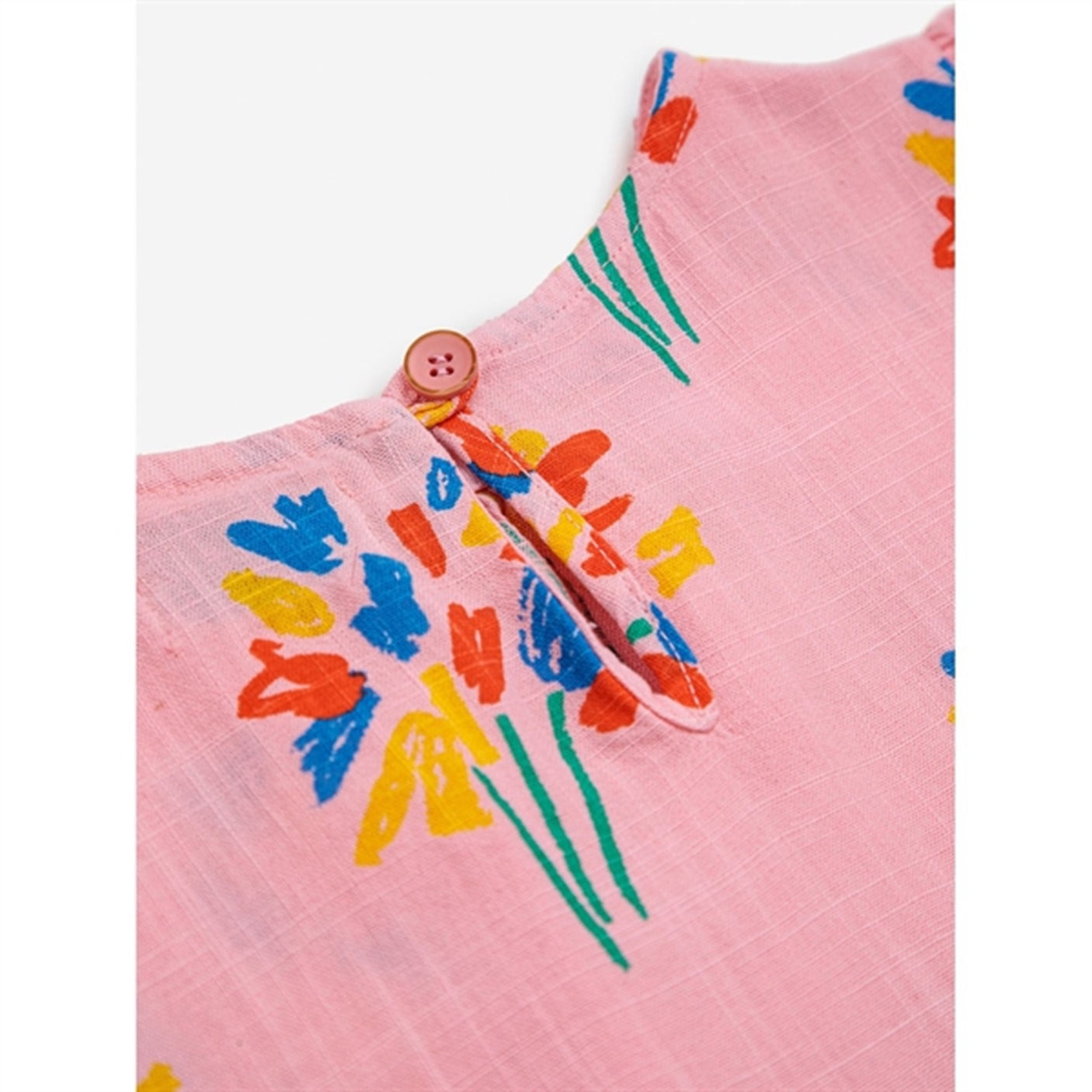 Bobo Choses Fireworks All Over Flounce Sleeves Woven Dress Short Pink