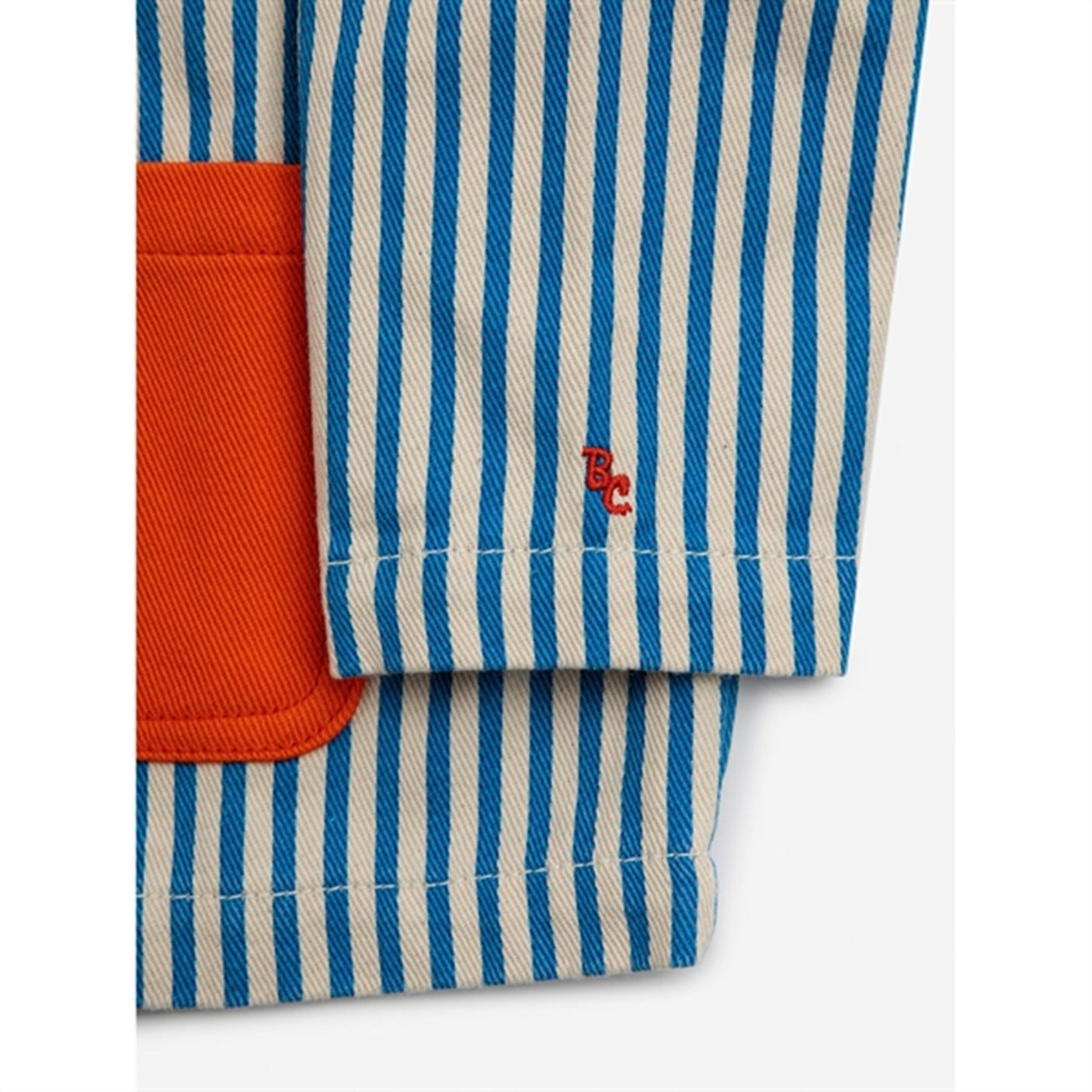 Bobo Choses Striped Color Block Denim Jacket Blue