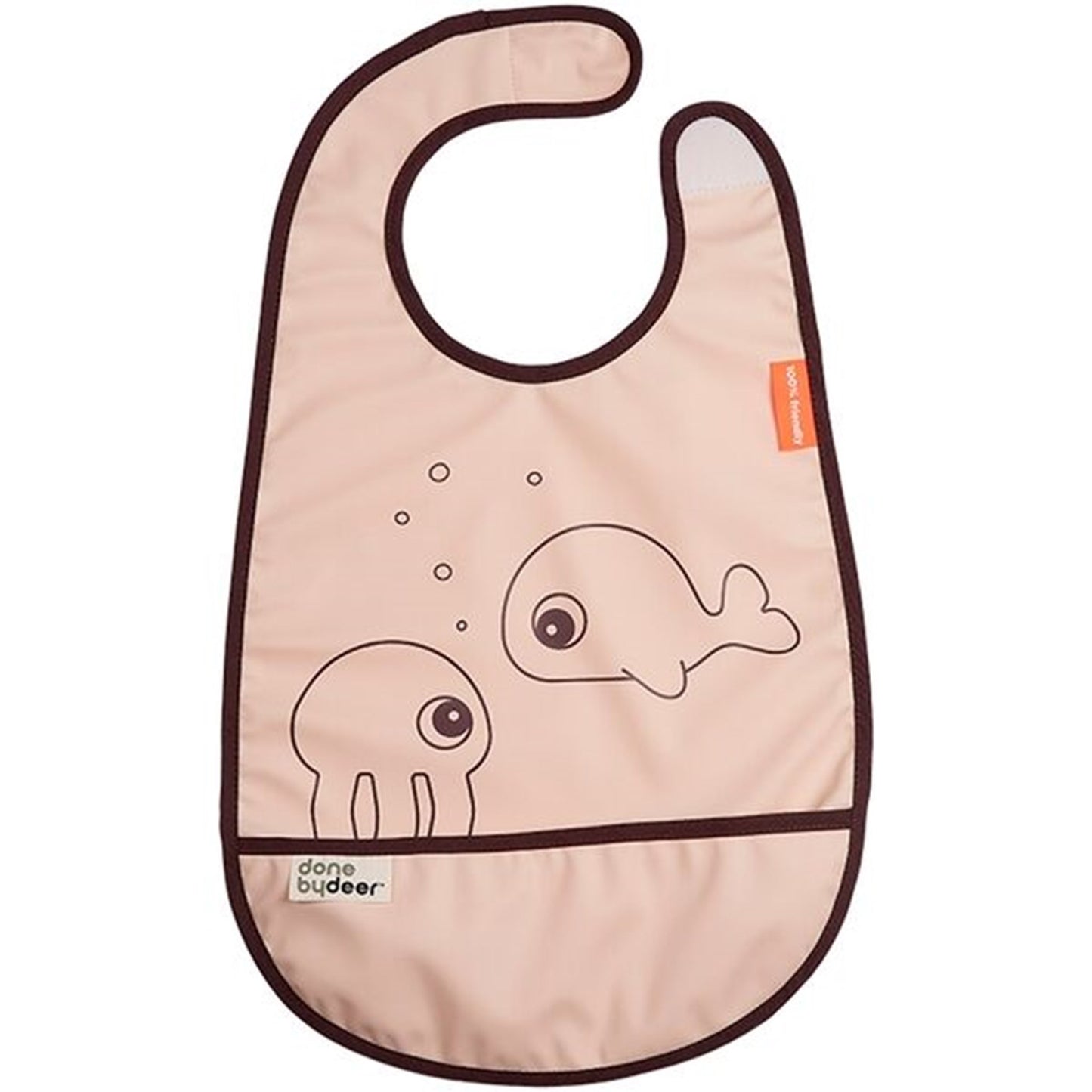 Done by Deer Bib with Velcro Sea Friends Powder