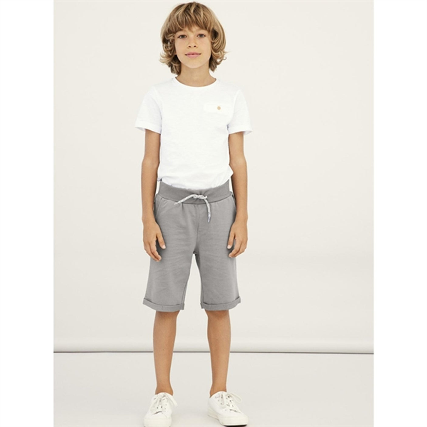 Name it Grey Melange/Dark Sapphire Vermo Lange Sweat Shorts 2-pack Noos