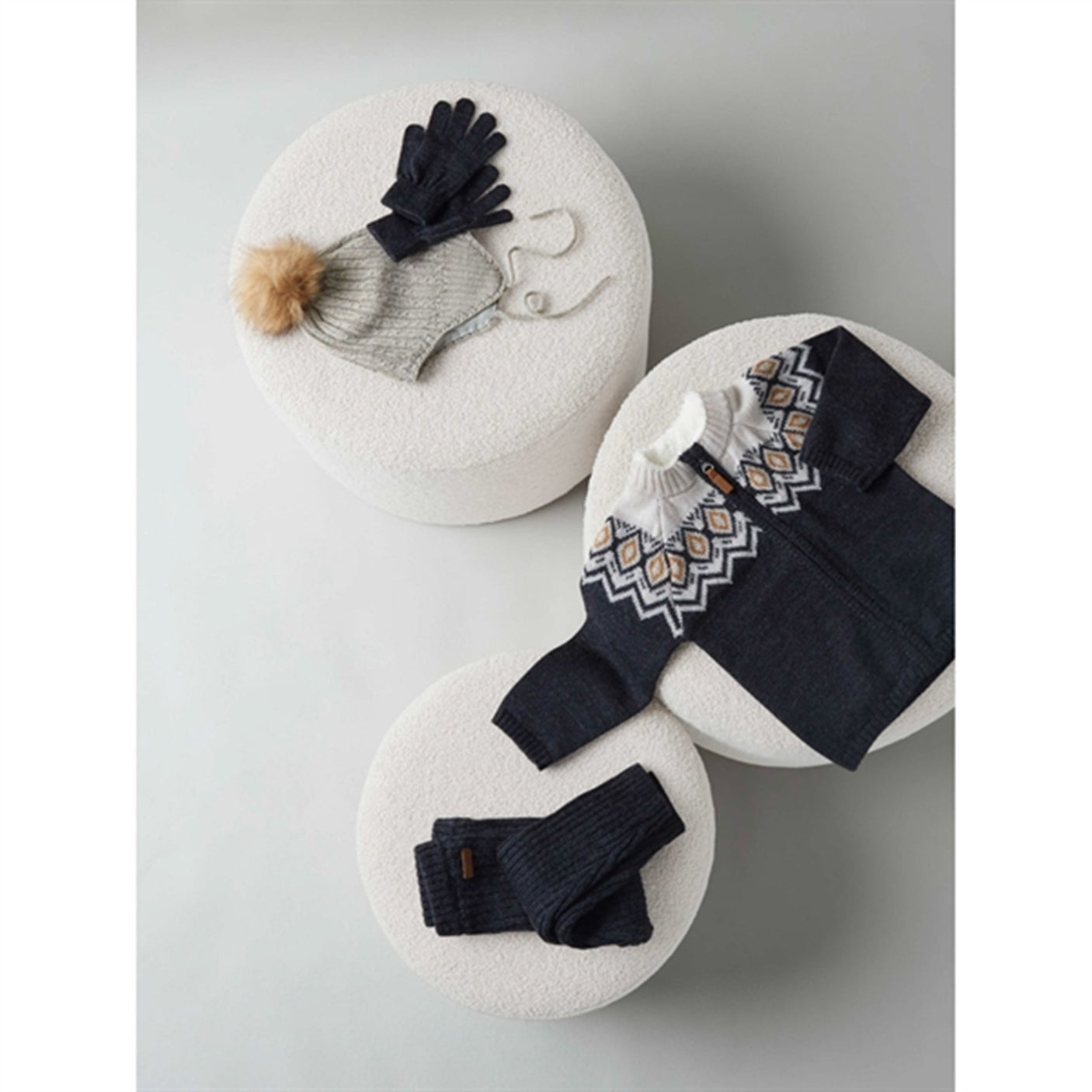 Name it Blue Graphite Wriss Uld Knit Cardigan