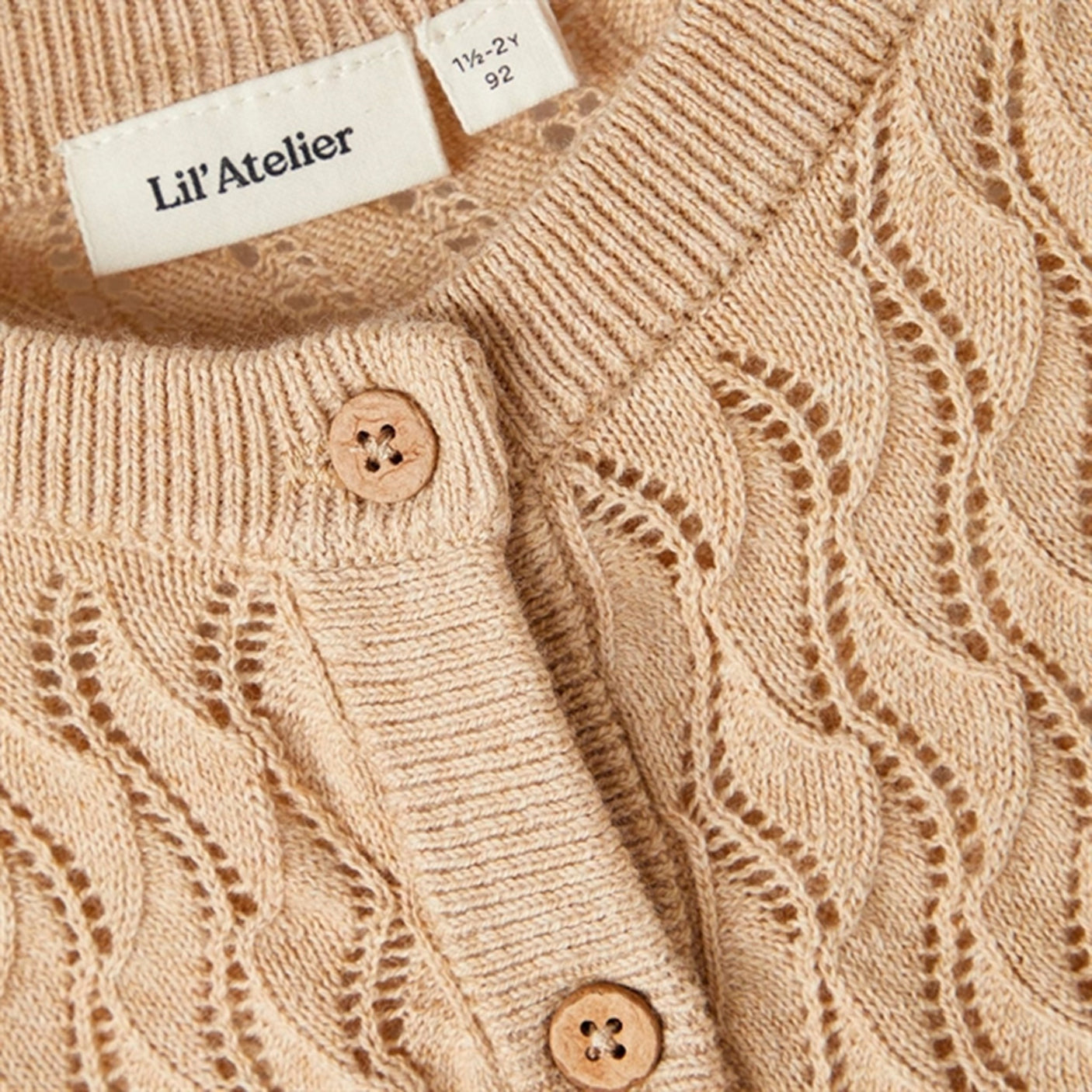 Lil'Atelier Warm Sand Nina Loose Knit Cardigan