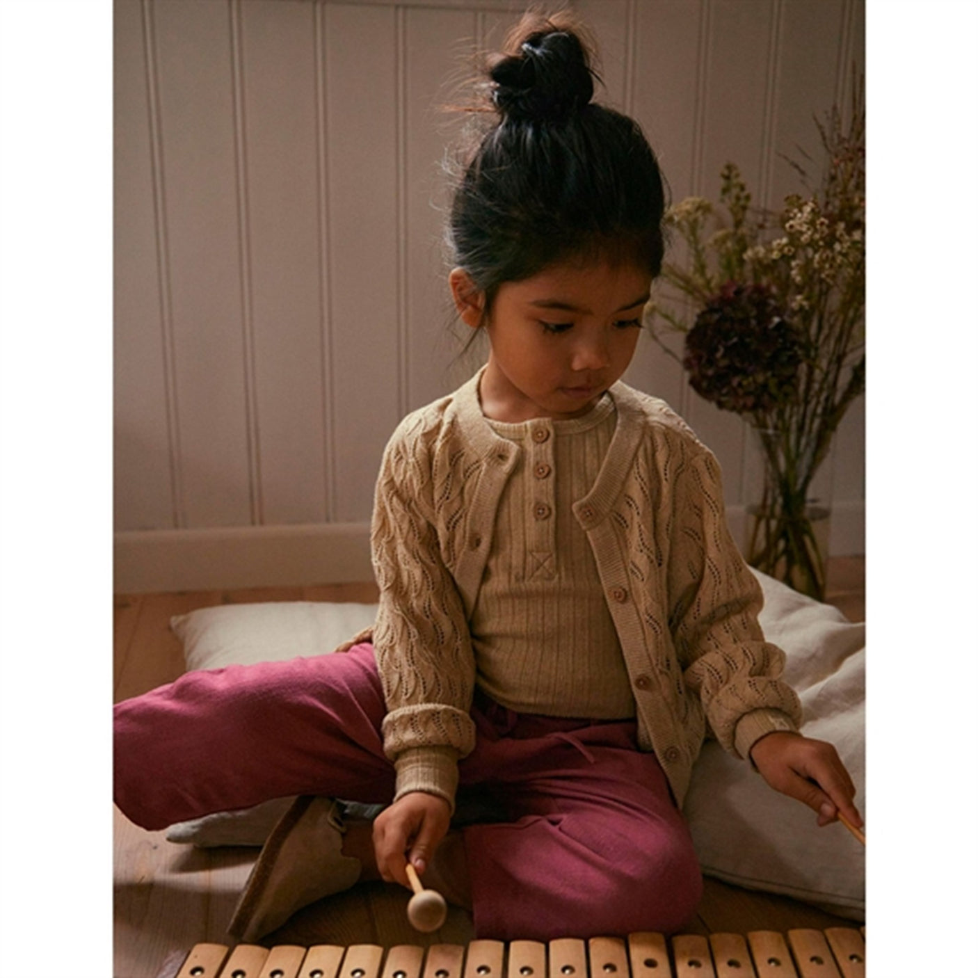 Lil'Atelier Warm Sand Nina Loose Knit Cardigan