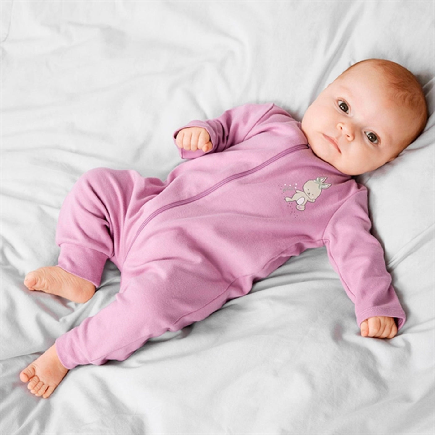 Name it Orchid Haze Nightsuit with Zipper Rabbit Noos