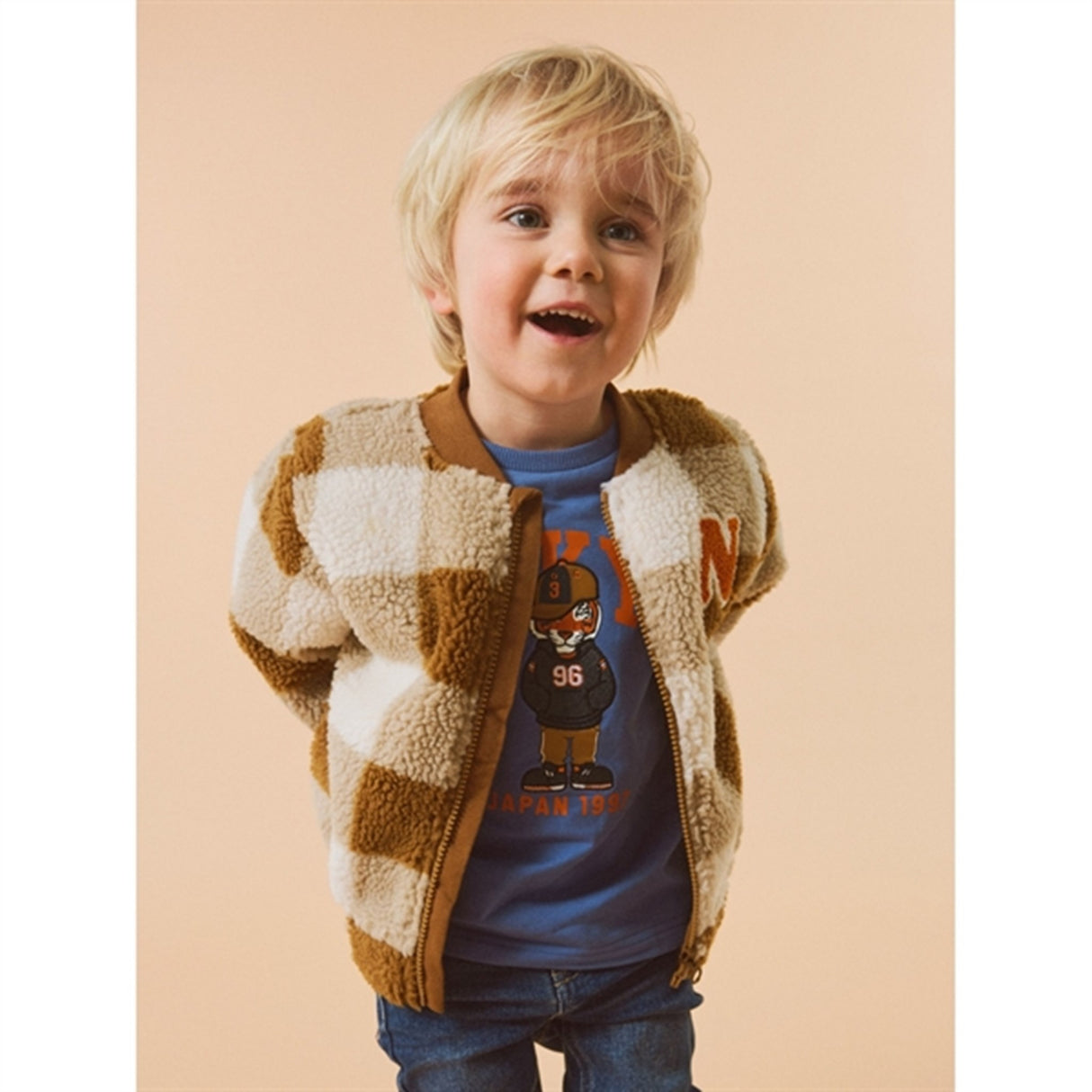Name it Bone Brown Safi Teddy Cardigan