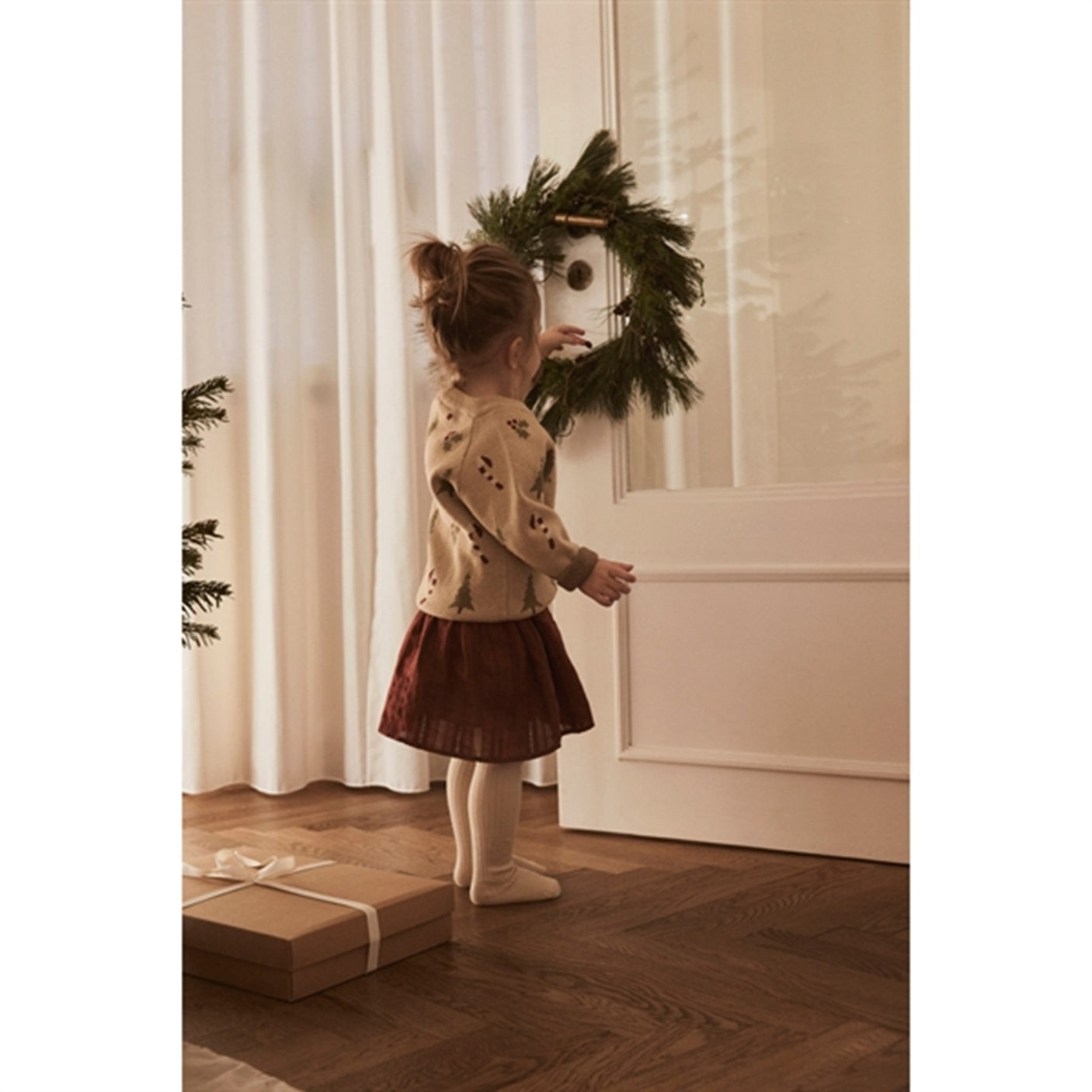 Lil'Atelier Warm Sand Melange Lamao Knit Cardigan