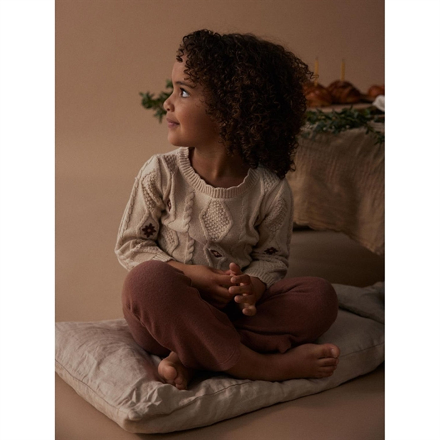 Lil'Atelier Carob Brown Thora Slim Bootcut Leggings
