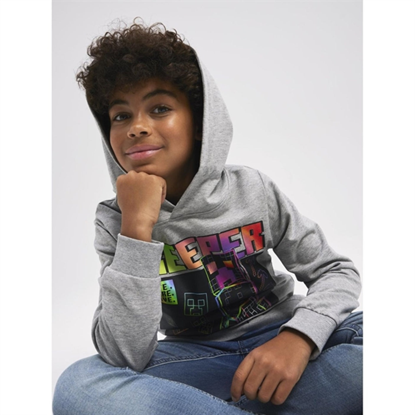 Name it Grey Melange Jiz Minecraft Sweatshirt