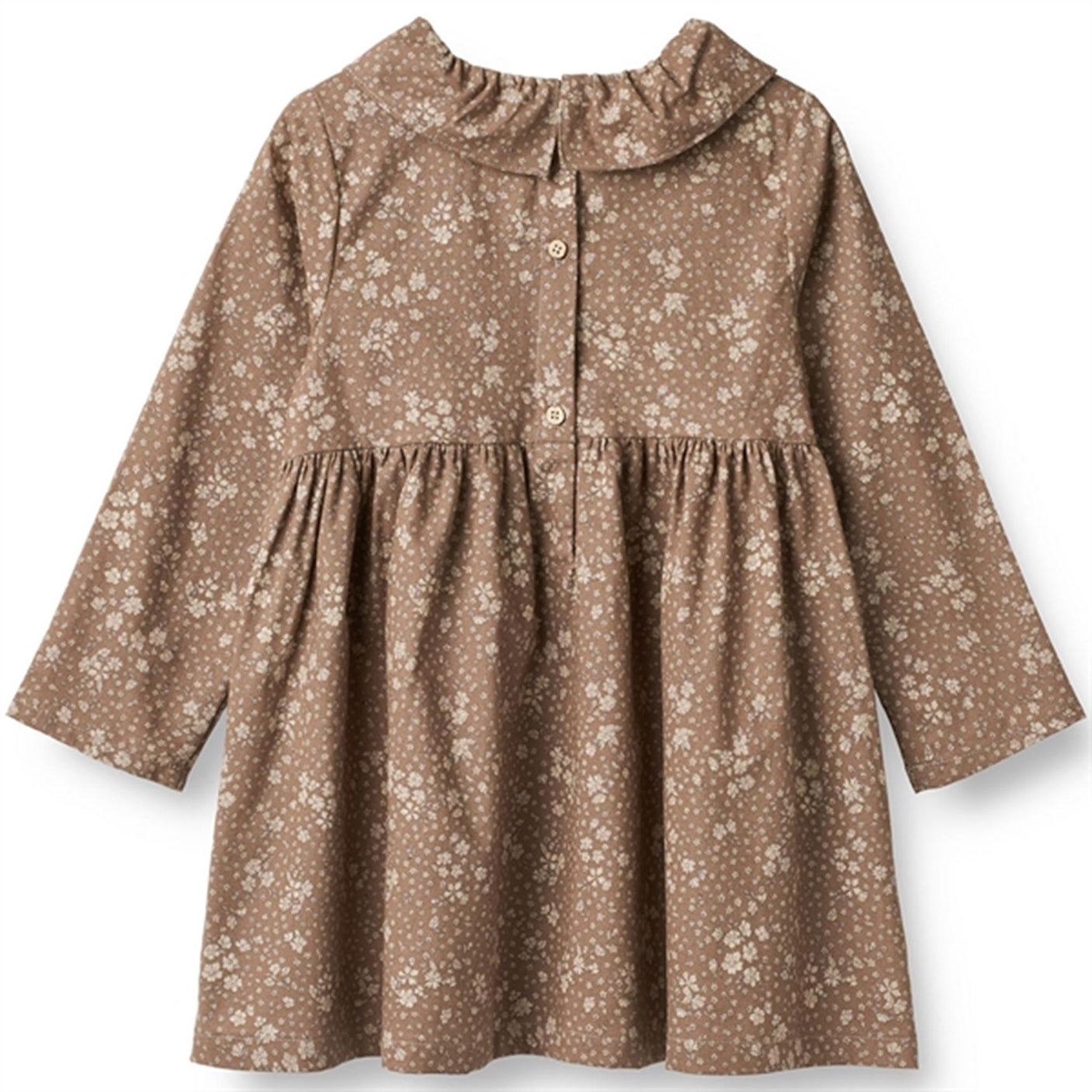 Wheat Cocoa Brown Flowers Violetta Dress
