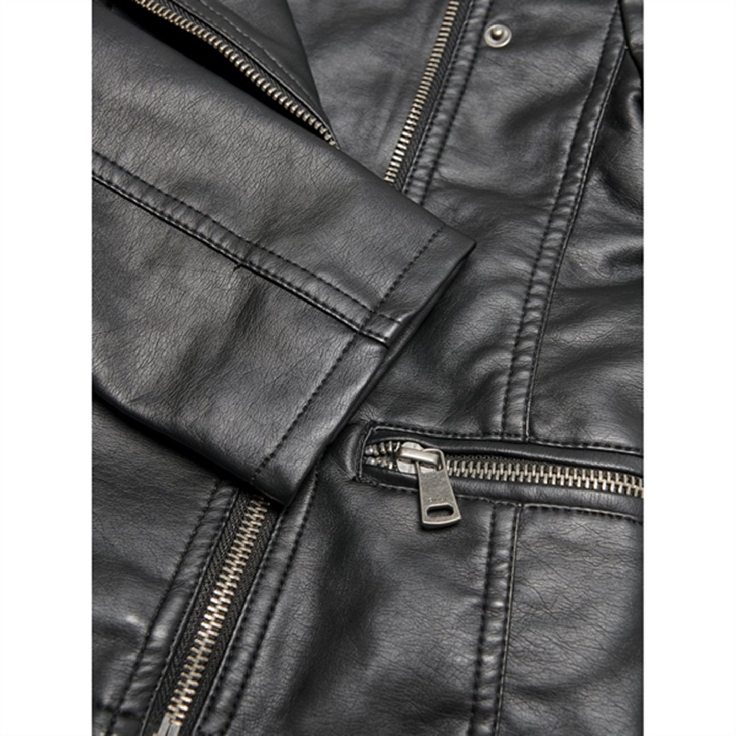 Kids ONLY Black Freya Faux Læder Biker Jacket Noos