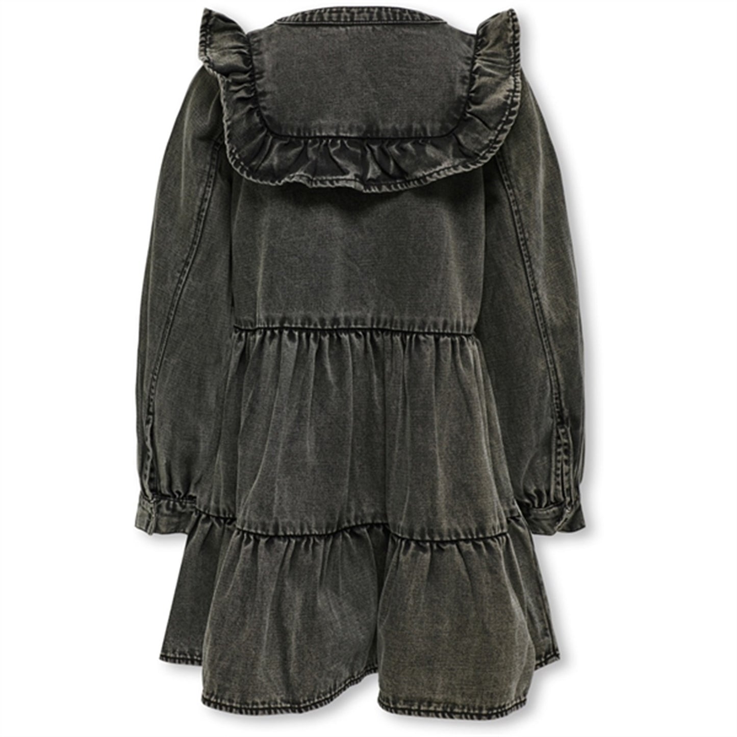 Kids ONLY Washed Black Shelly Frill Denim Dress