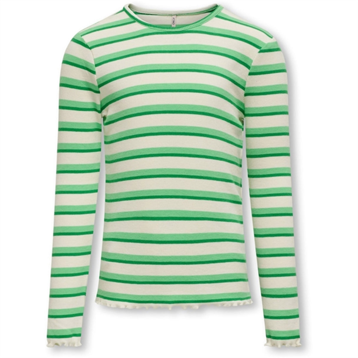 Kids ONLY Cloud Dancer Green Bee Stripes Evig Rib Blouse