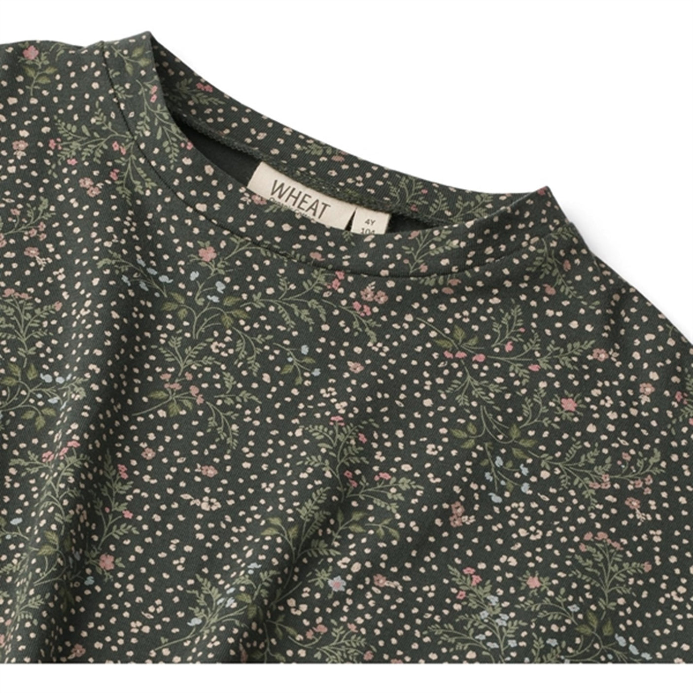 Wheat Black Coal Small Flowers Jersey Dress Selena