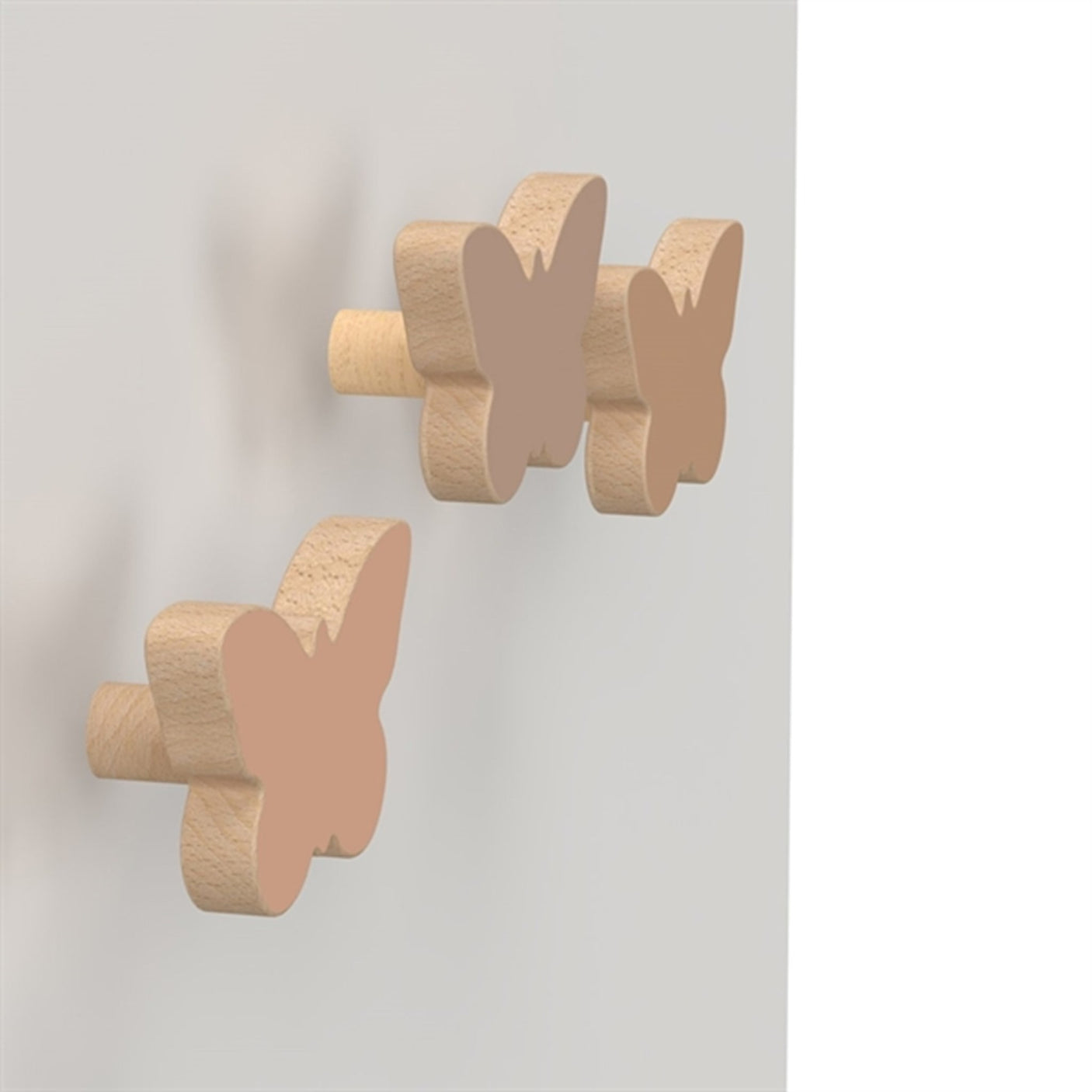 Cam Cam Copenhagen Wooden Hooks Butterfly 3-pack Rose Mix