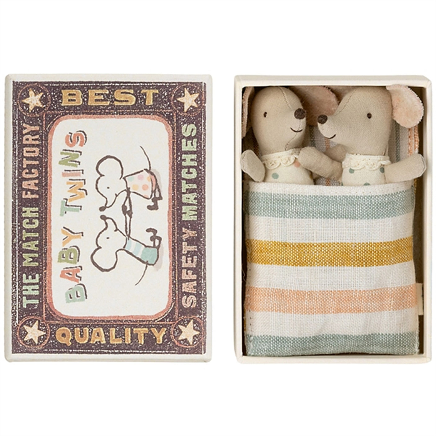 Maileg Twins Baby Mouse In Matchbox