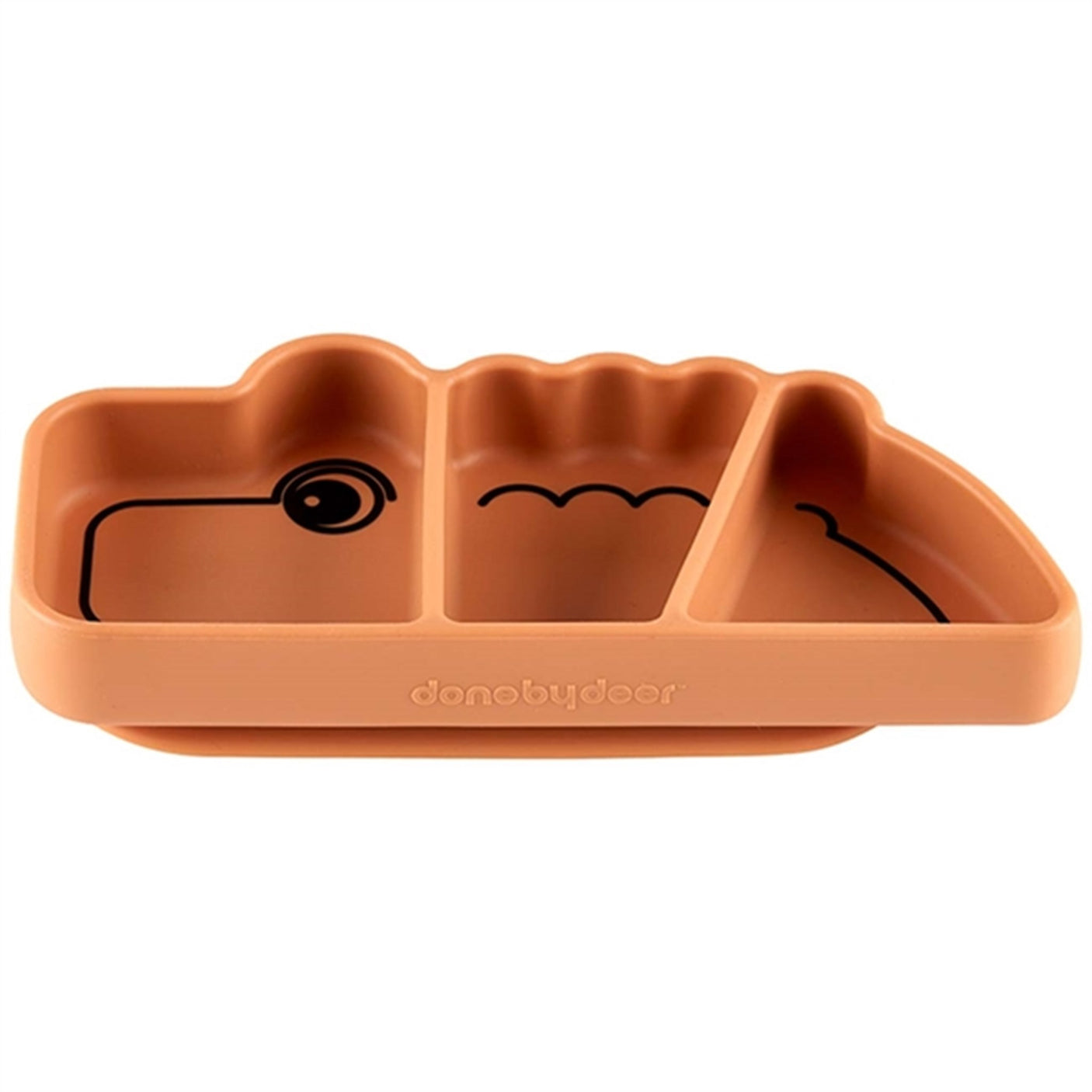 Done by Deer Silicone Stick & Stay Snack Plate Croco Oange 2