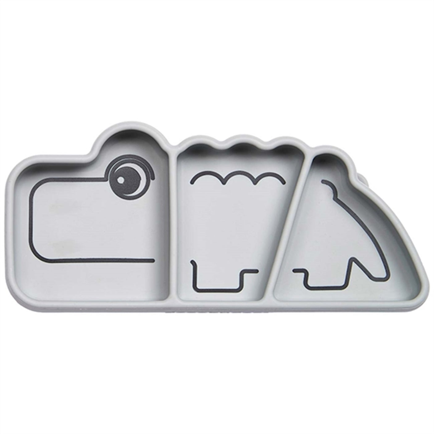 Done by Deer Silicone Stick & Stay Snack Plate Croco Grey