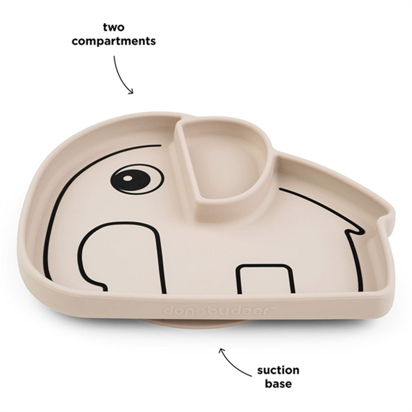 Done by Deer Silicone Stick&Stay Plate Elphee Sand