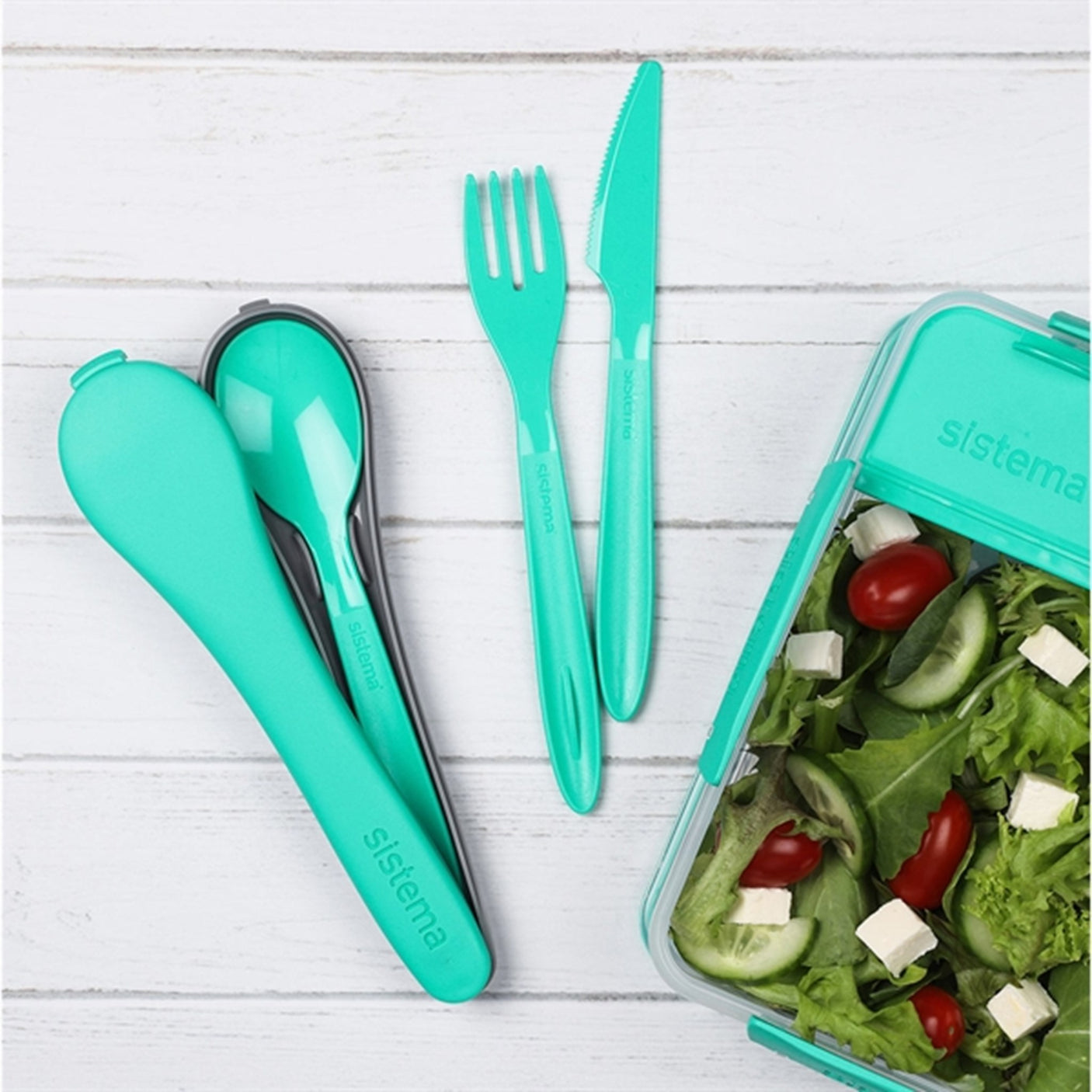 Sistema To Go Cutlery Set Minty teal