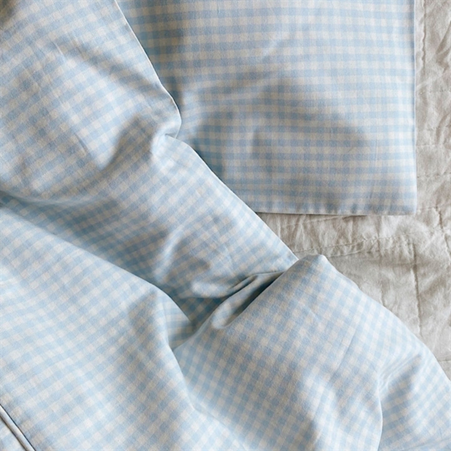 lalaby Blue Gingham Classic Bedding