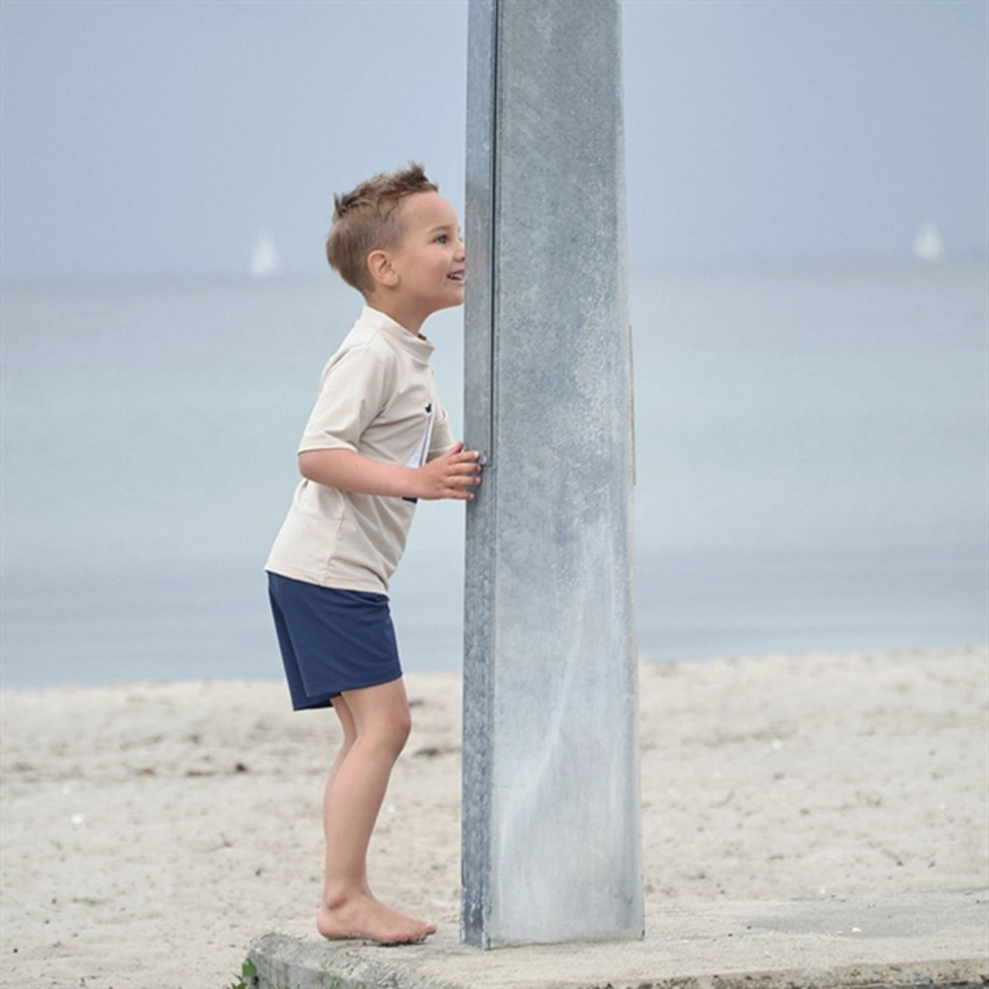 Petit Crabe Latte Ash Swim Shirt