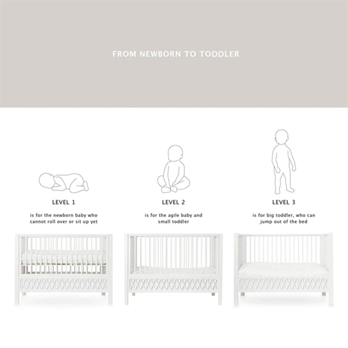 Cam Cam Copenhagen Harlequin Baby Bed White 3