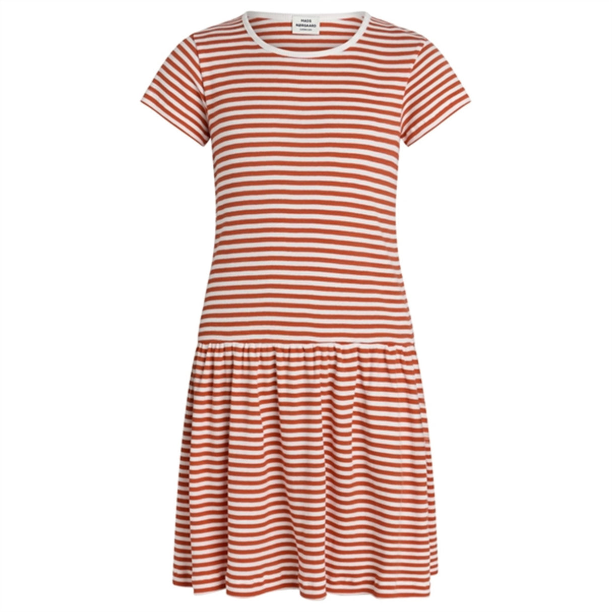 Mads Nørgaard Cotton Stripe Daisina Dress Cherry Tomato/White
