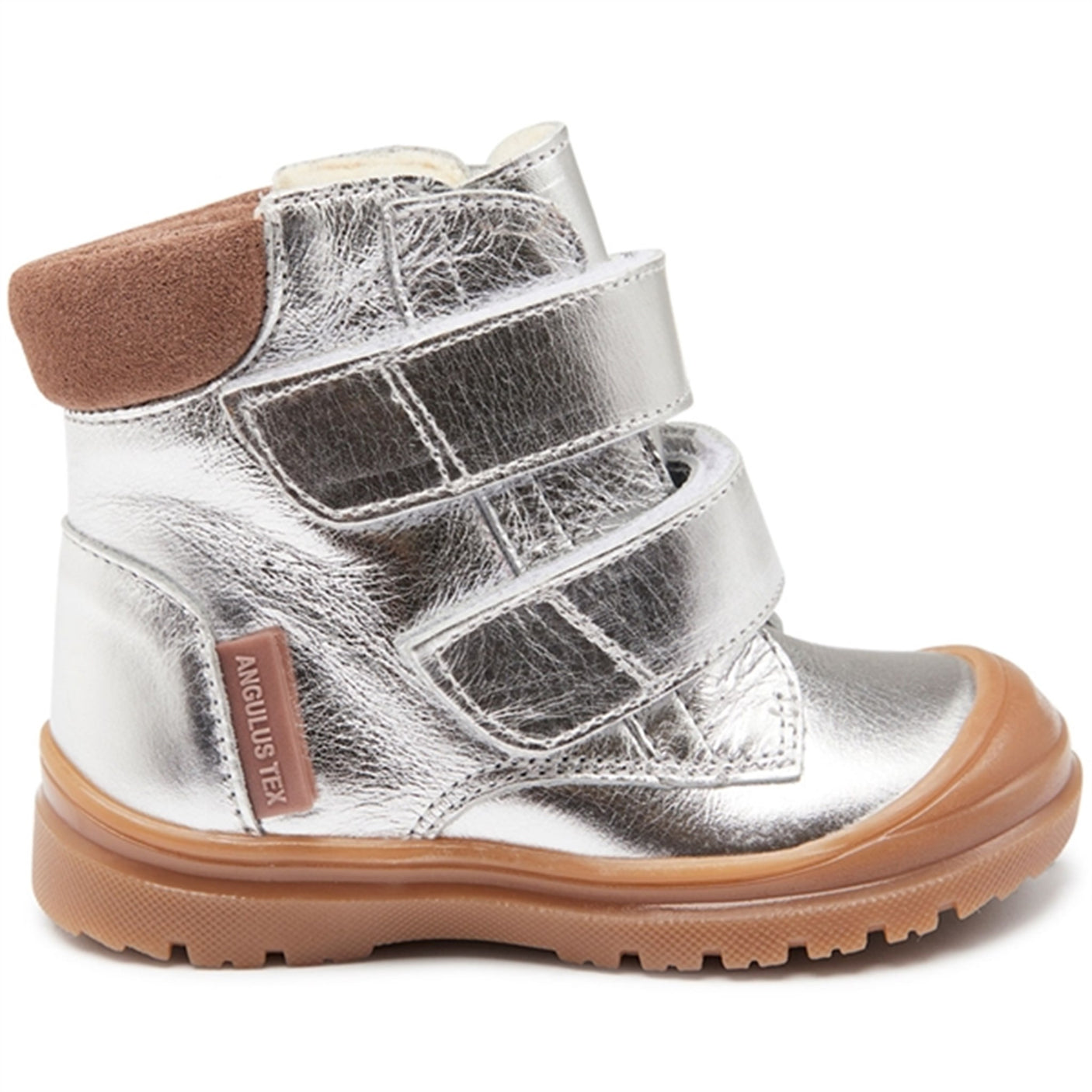 Angulus Starter Tex Boots With Velcro Silver/Pale Mauve