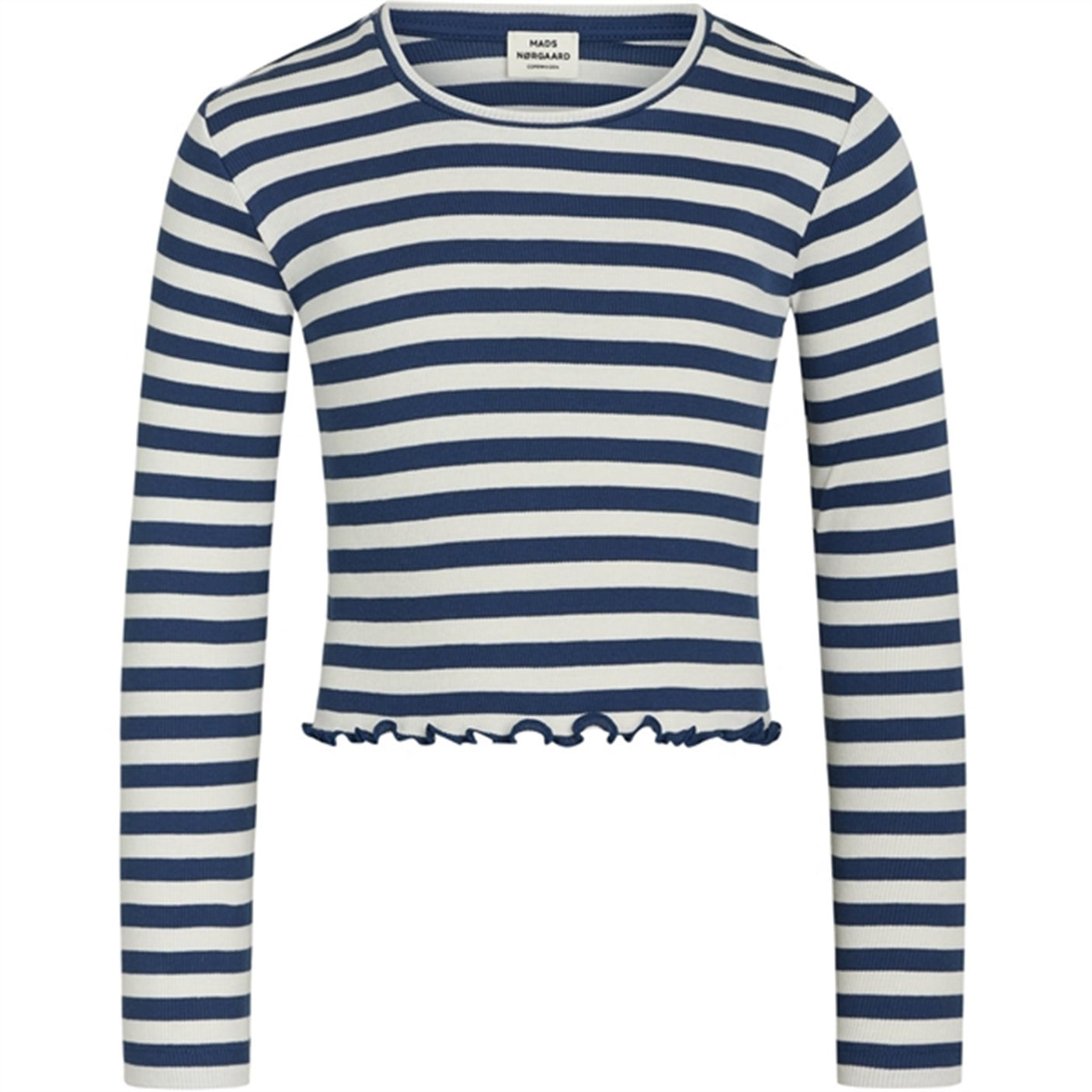 Mads Nørgaard 2x2 Cotton Stripe Tirina Blouse Estate Blue/Cloud Dancer