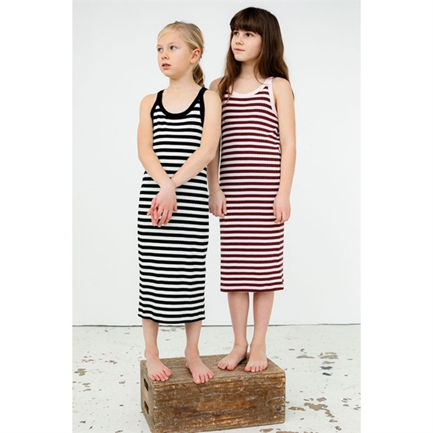 Mads Nørgaard 5x5 Classic Stripe Carnile Dress Blushing Bride/Hot Chocolate