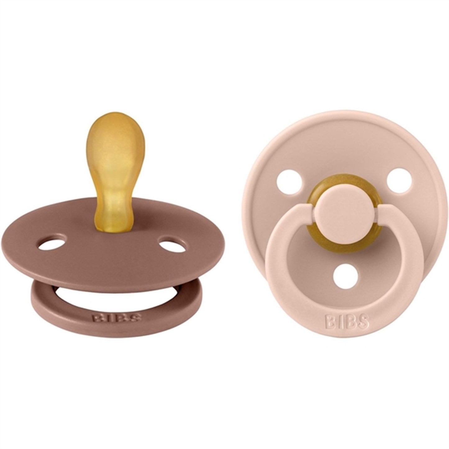 Bibs Colour Latex Symmetrical Pacifier 2-pack Blush/Woodchuck