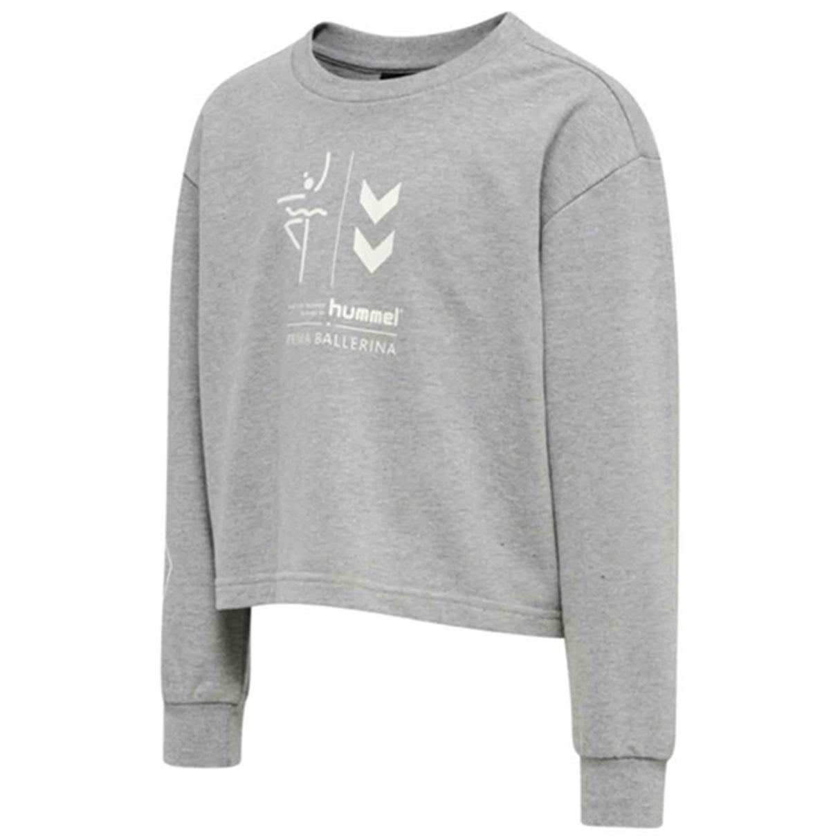 Hummel Prima Grey Melange Bee Cropped Sweatshirt