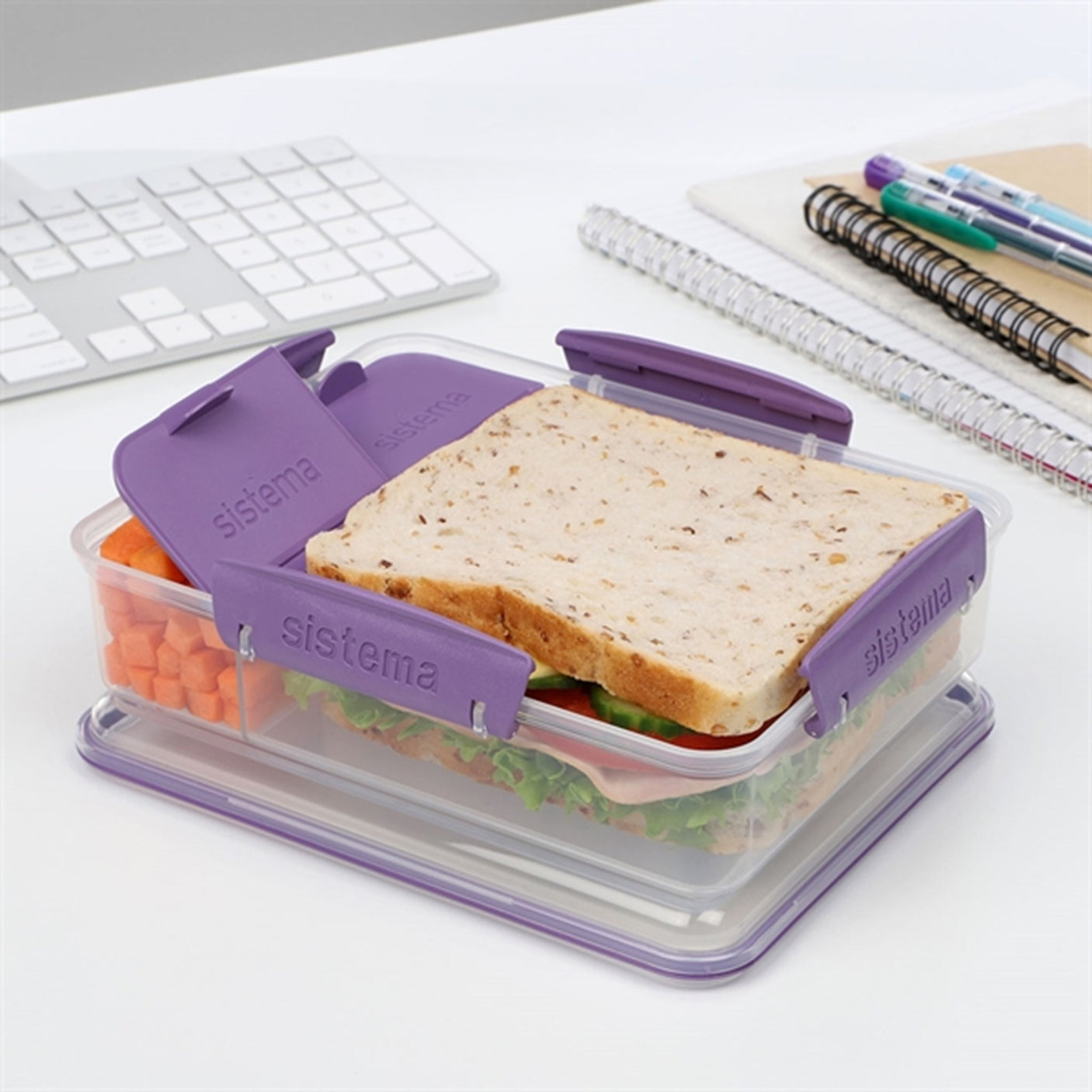 Sistema To Go Snack Attack Duo Lunch Box 975 ml Misty Purple