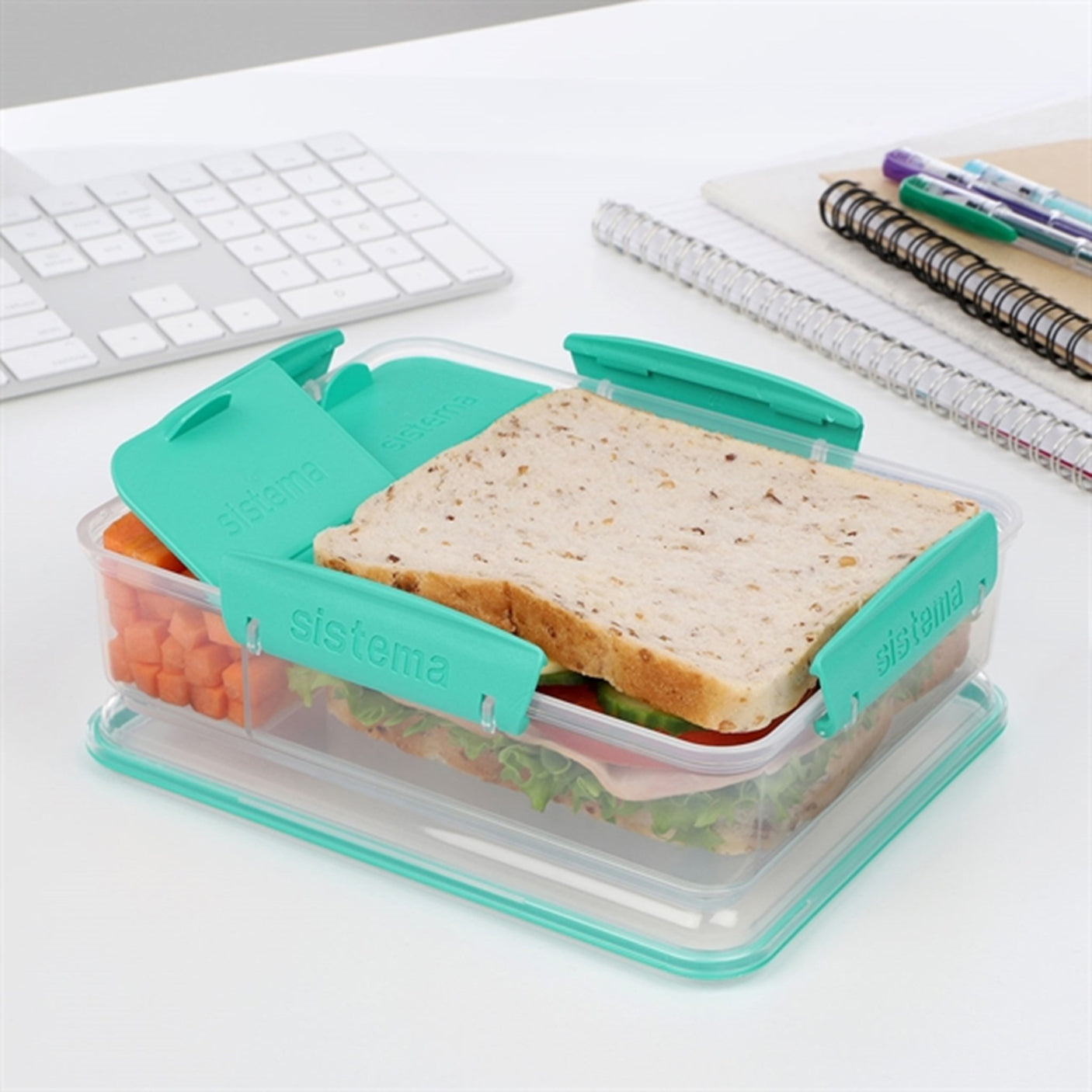 Sistema To Go Snack Attack Duo Lunch Box 975 ml Minty Teal