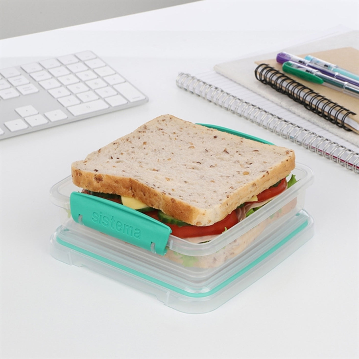 Sistema To Go Sandwich Lunch Box 450 ml Minty Teal