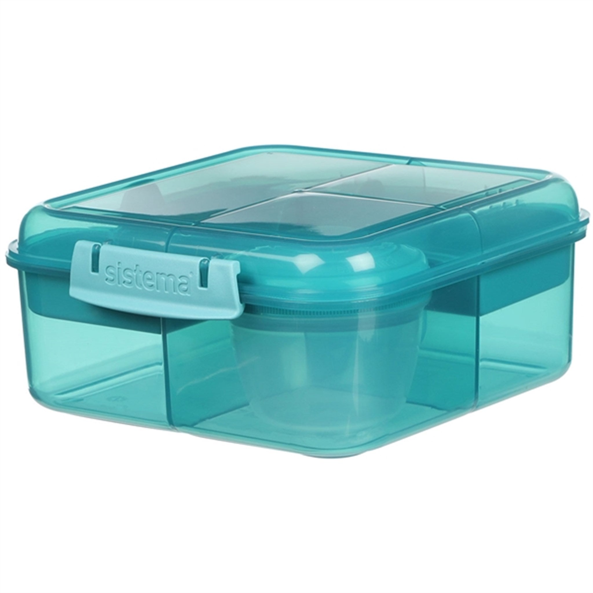 用 Sistema Bento Cube 便当盒，1.25 升，Teal Stone，提升您的午餐体验
