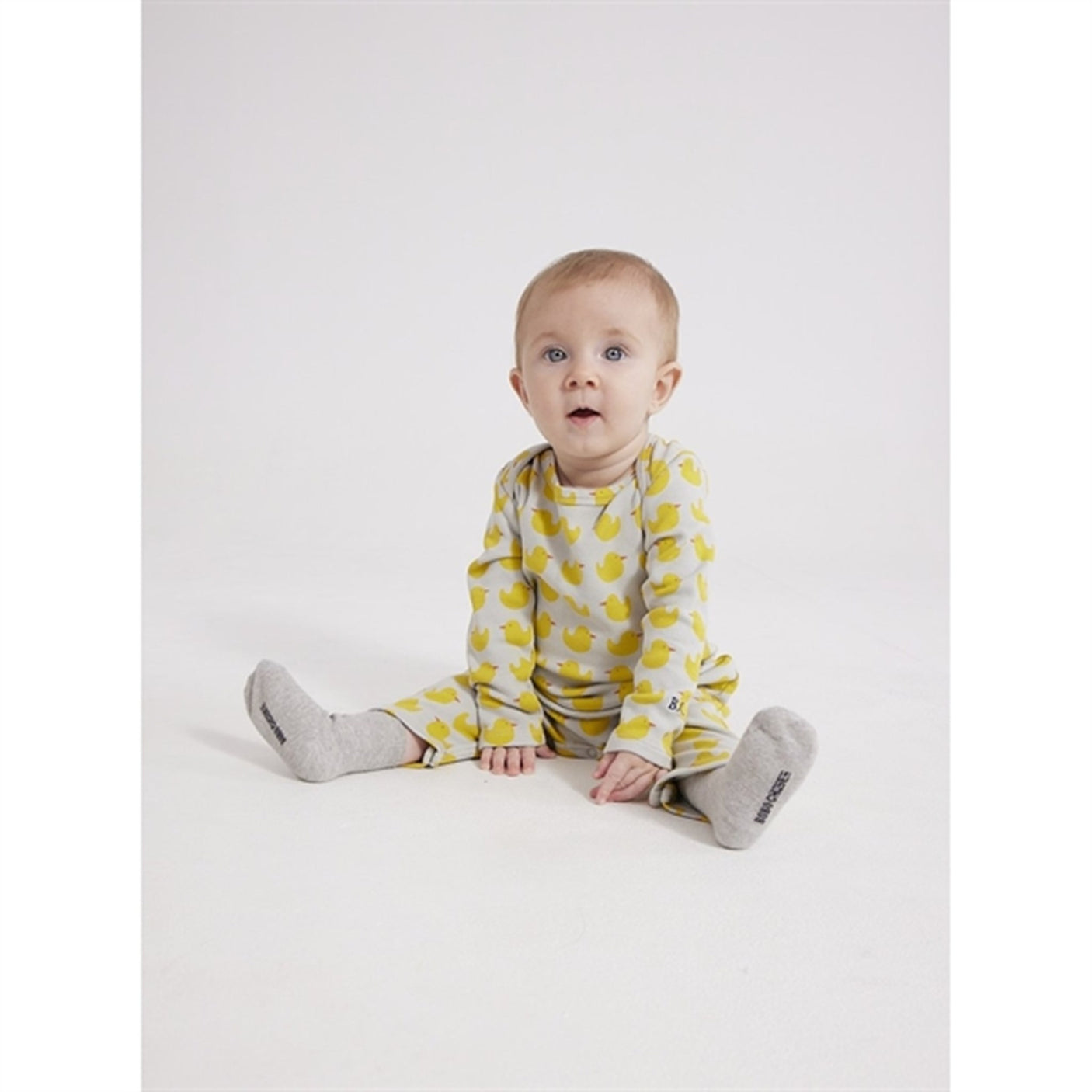 Bobo Choses Light Grey Rubber Duck Onesie AOP