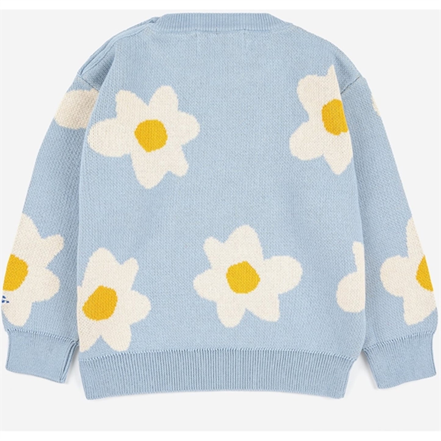 Bobo Choses Light Blue Big Flower Knit Blouse AOP