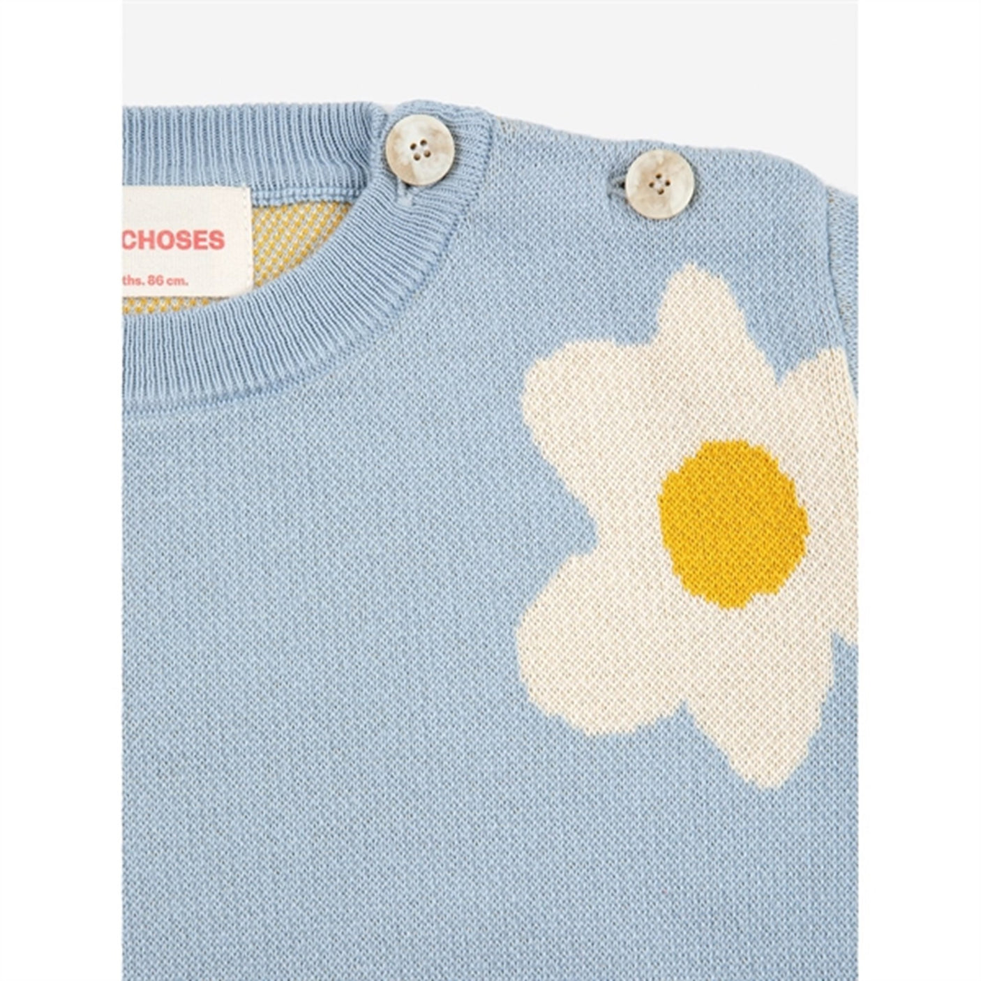 Bobo Choses Light Blue Big Flower Knit Blouse AOP