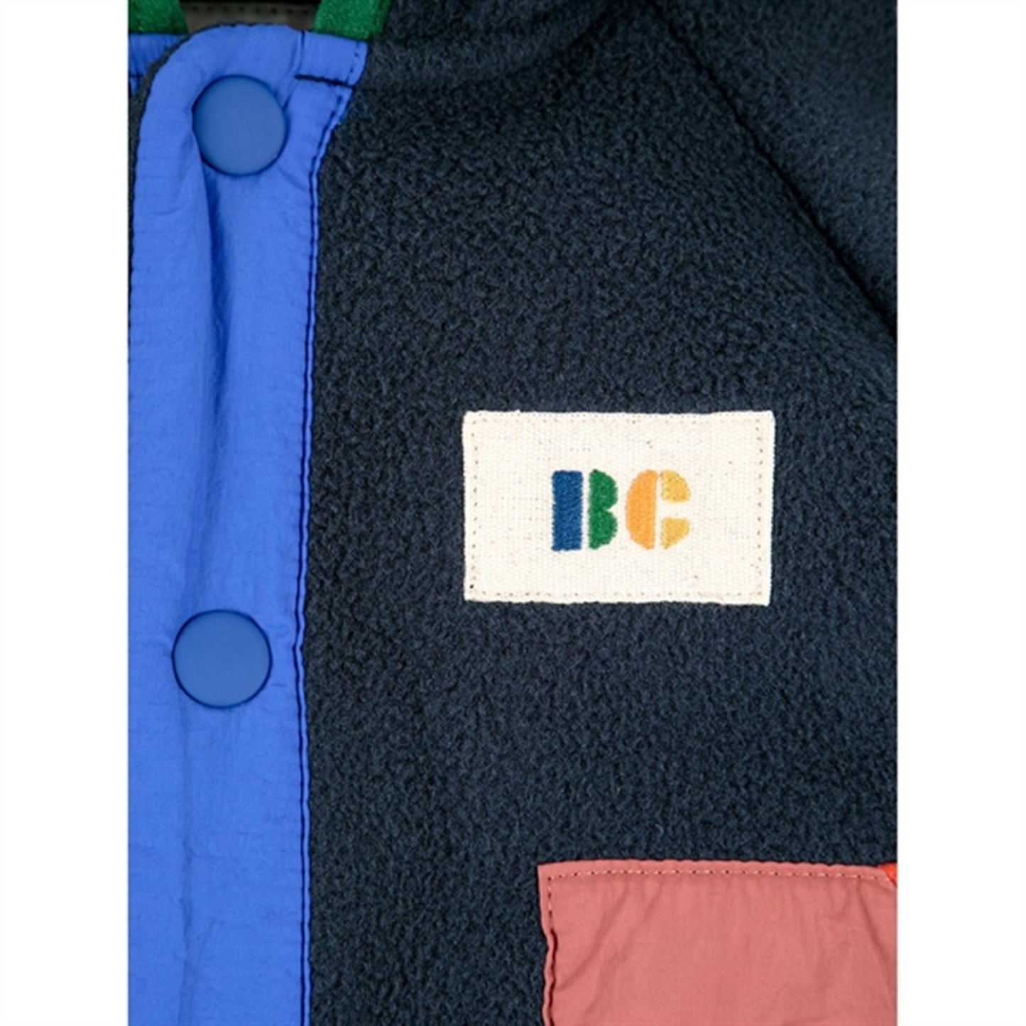 Bobo Choses Midnight Blue Color Block Polar Hooded Jacket